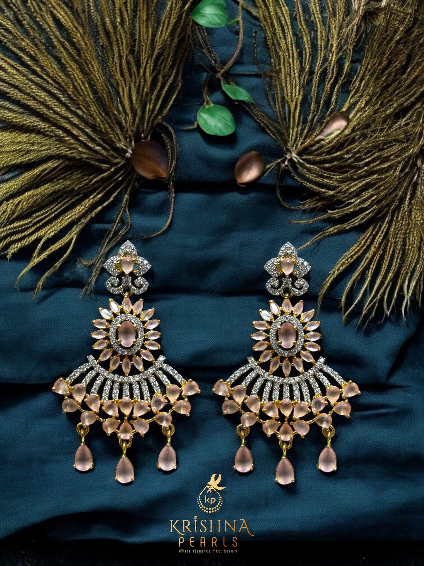 The Rose Aura Four Layers Long Rani Haar Necklace Set