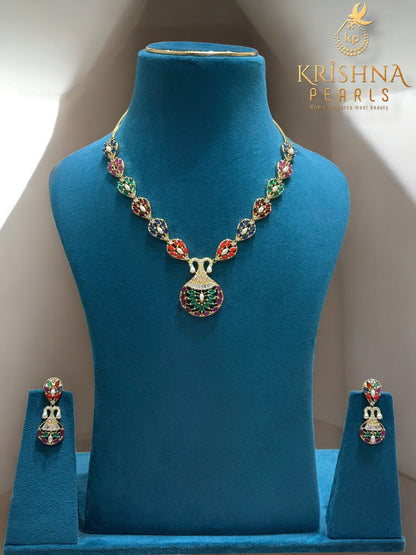 Royal Navaratna Fusion Necklace Set