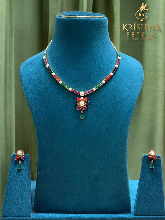 Classy MultiStone Necklace Set