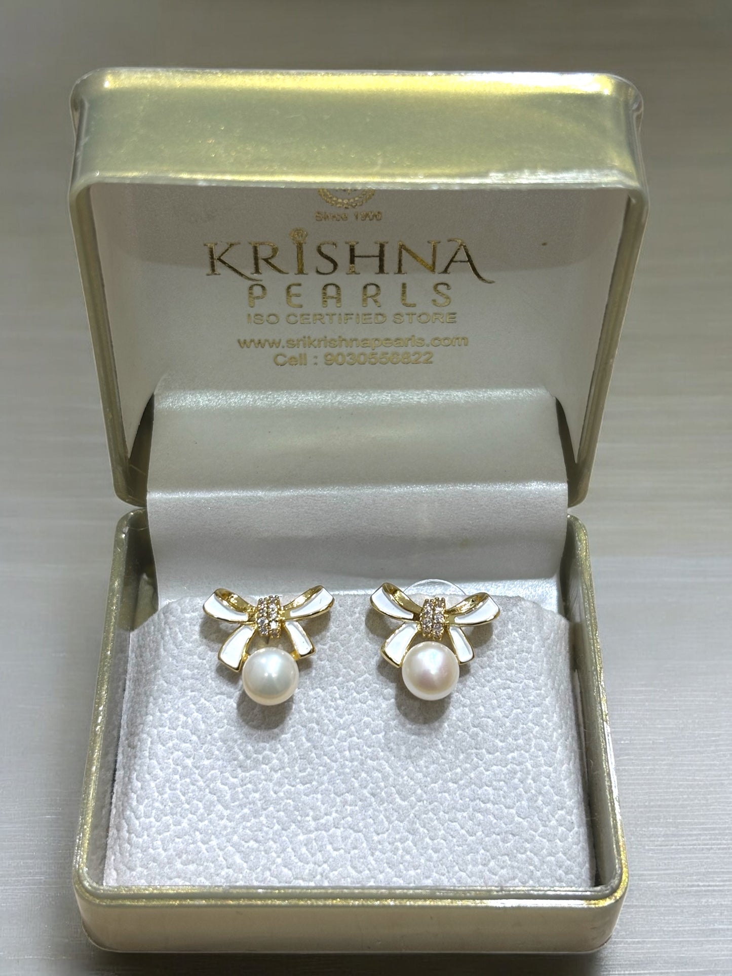 Designer Bow Pearl Studded Earrings