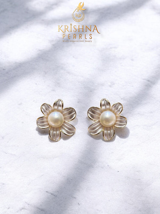 Morning Dew Bloom Pearl Studs
