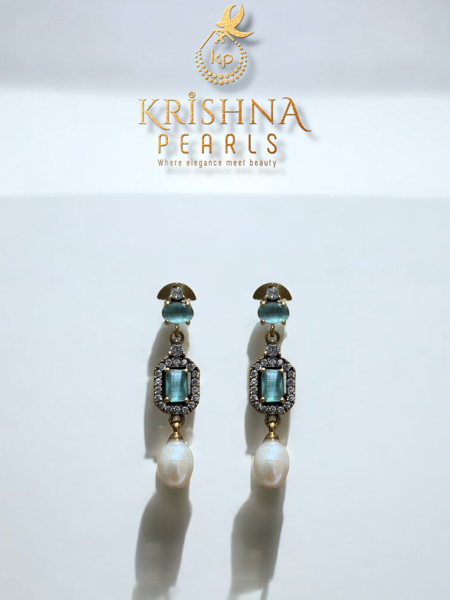 Oxidised Sea Drop Pearl Necklace Set