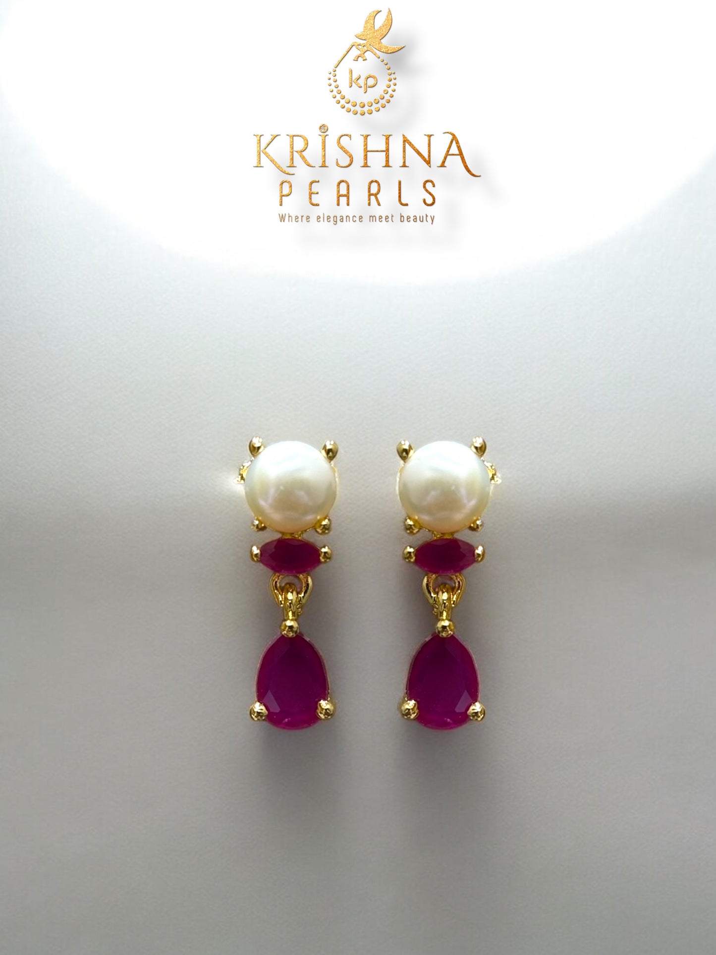 Ruby Encrusted Pearls Studded Necklace Set