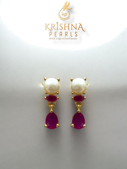 Ruby Encrusted Pearls Studded Necklace Set