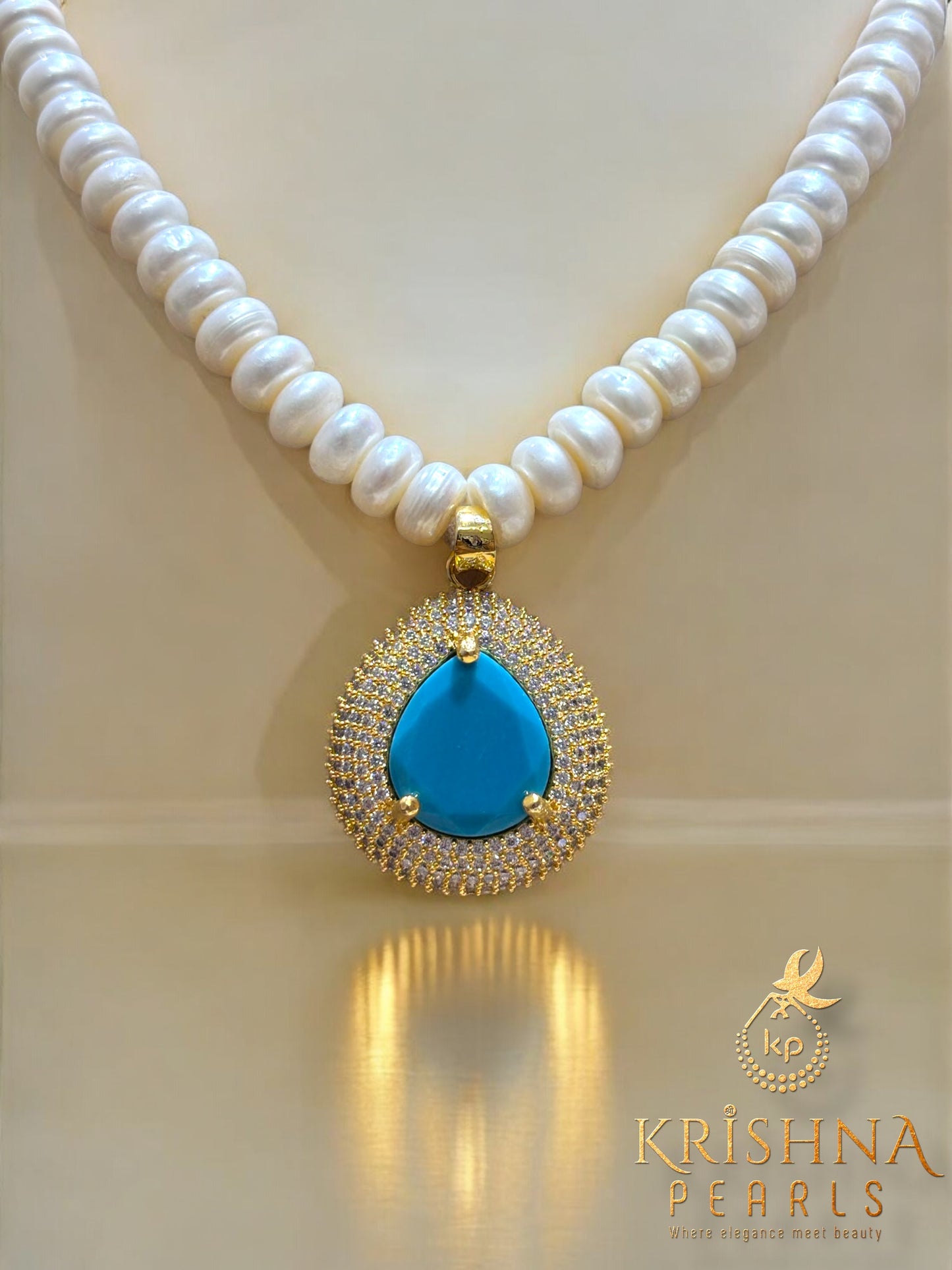 Adorable Feroza TearDrop Pearls Necklace Set