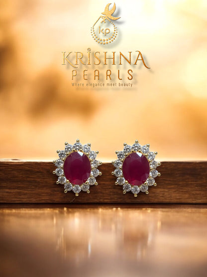 Designer Pearl Choker Set Three Row (Ruby)