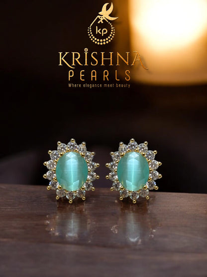 Blue Quartz Studded Button Pearls Choker Set