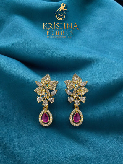 Button Pearl & Ruby Necklace Set