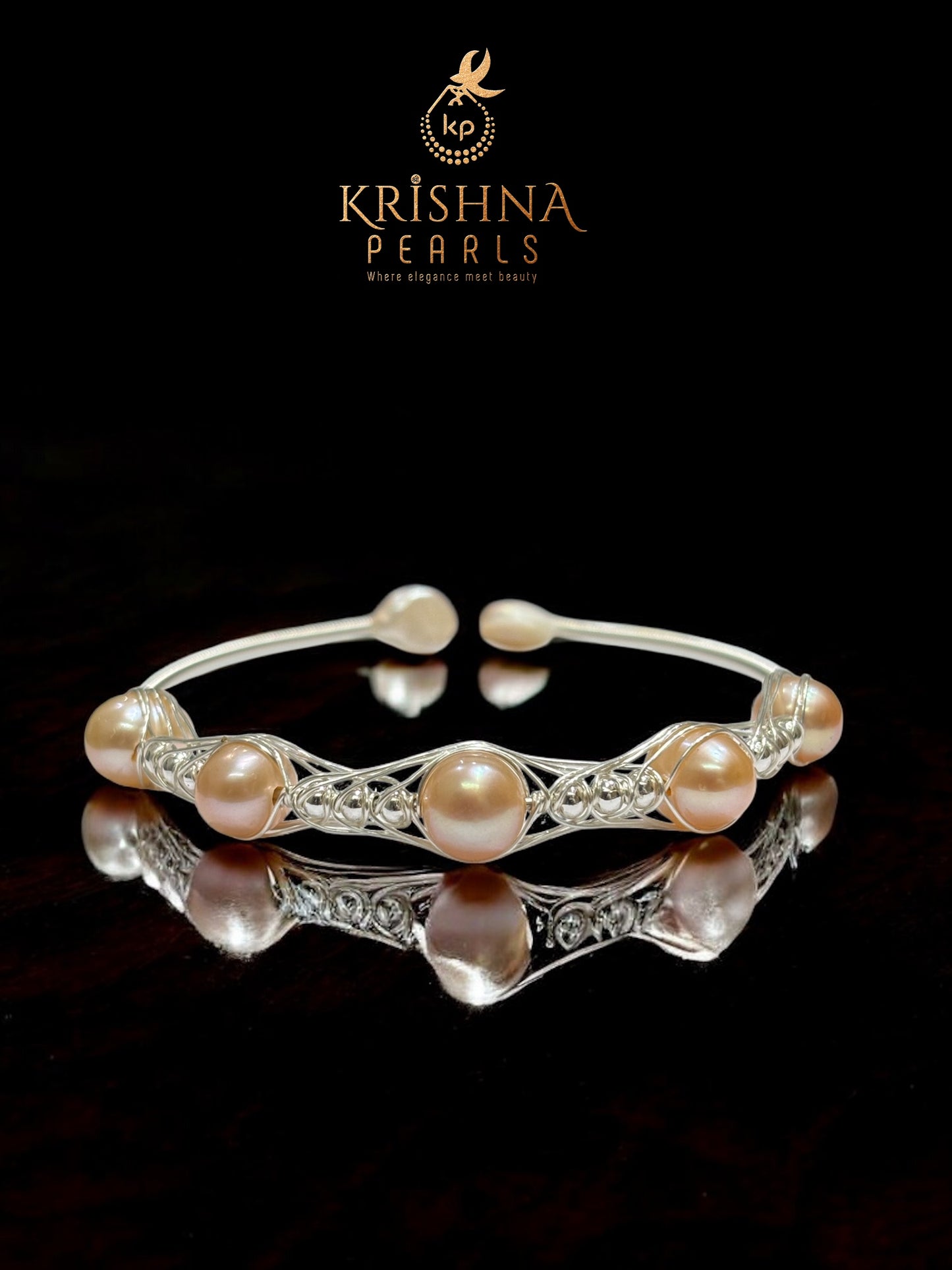 Elegant Five Pink Pearls Bracelet
