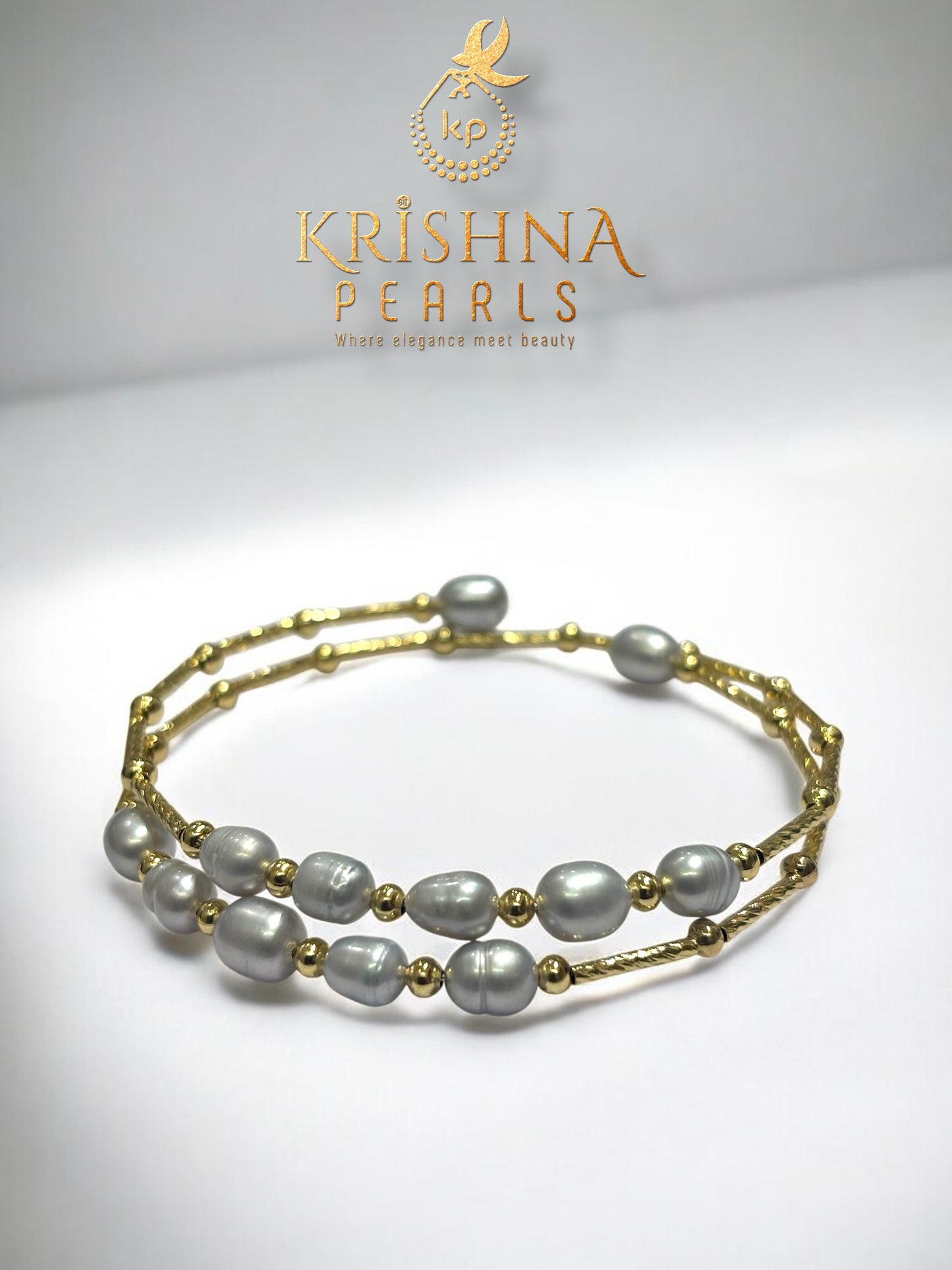 Beautiful Double Layer Grey Pearls Bracelet