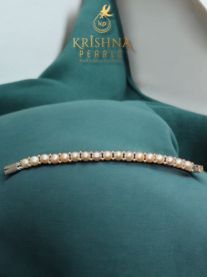 Beautiful Pink Button Pearls Bracelet