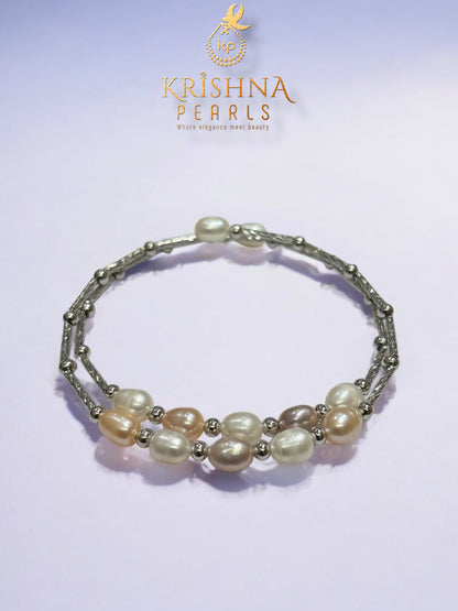 Beautiful Double Layer Multicolour Pearls Bracelet