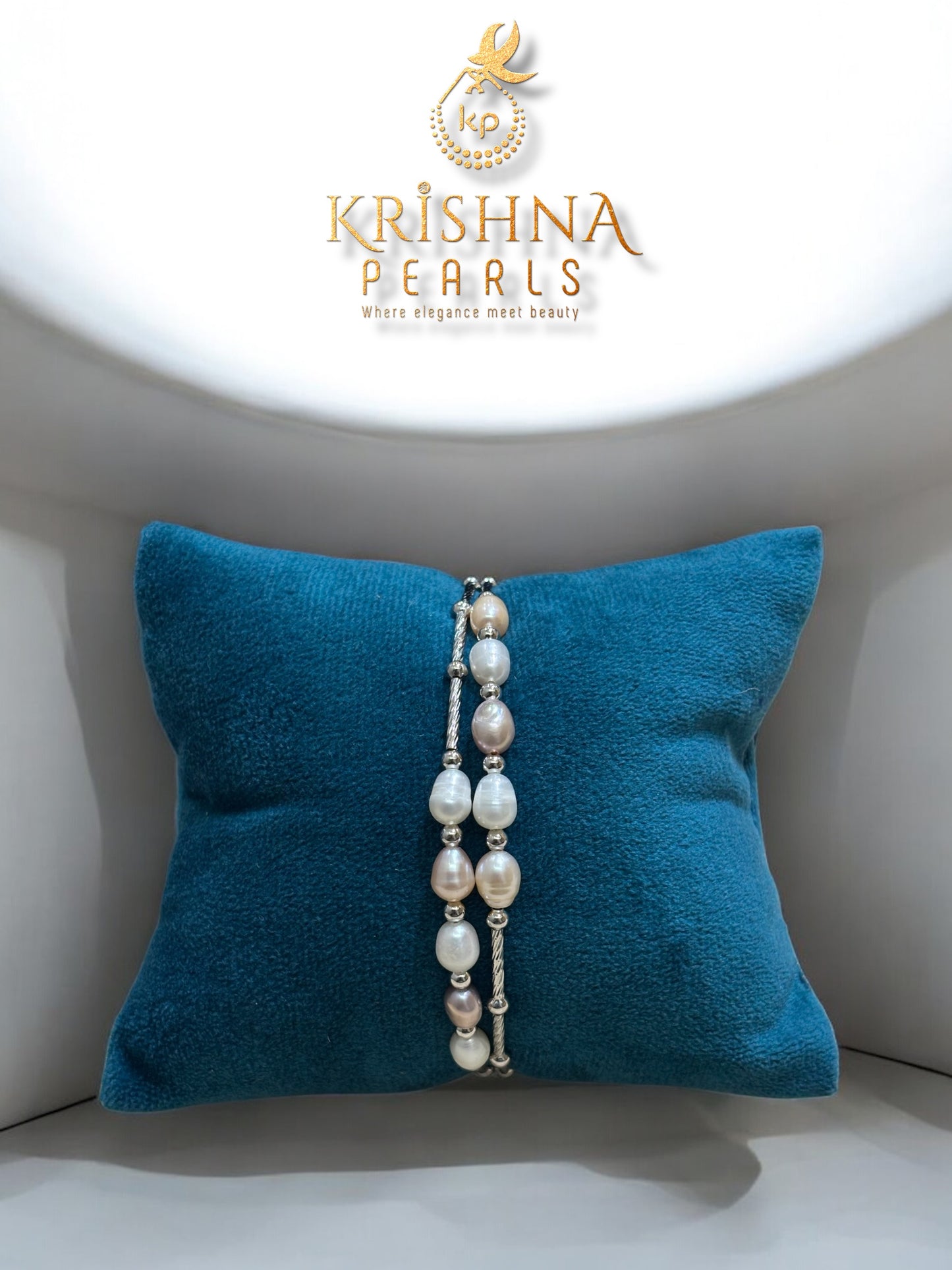 Beautiful Double Layer Multicolour Pearls Bracelet