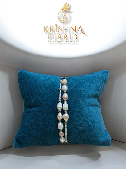 Beautiful Double Layer Multicolour Pearls Bracelet