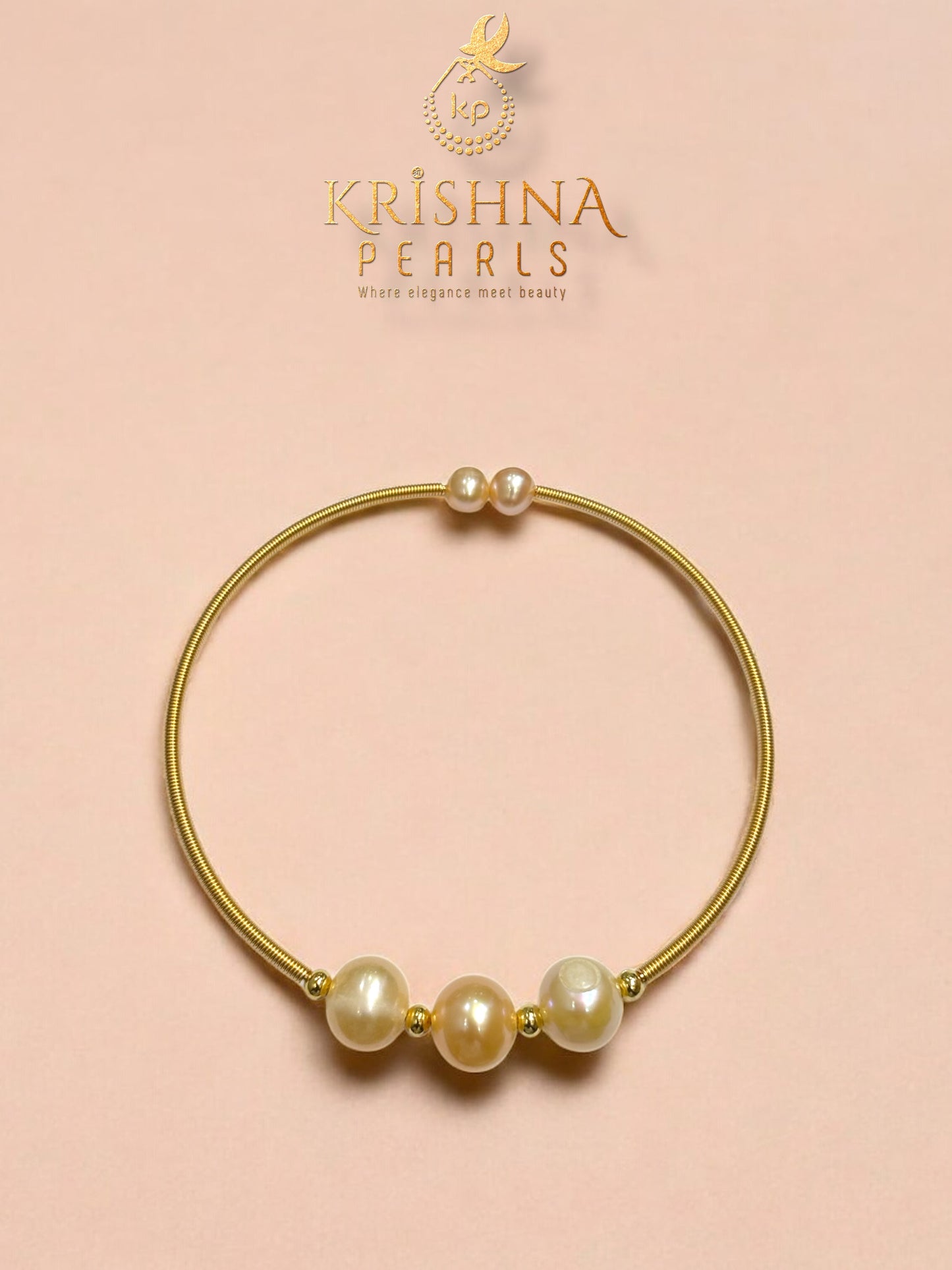 Classy Fresh Water Three Pink Pearls Bracelet