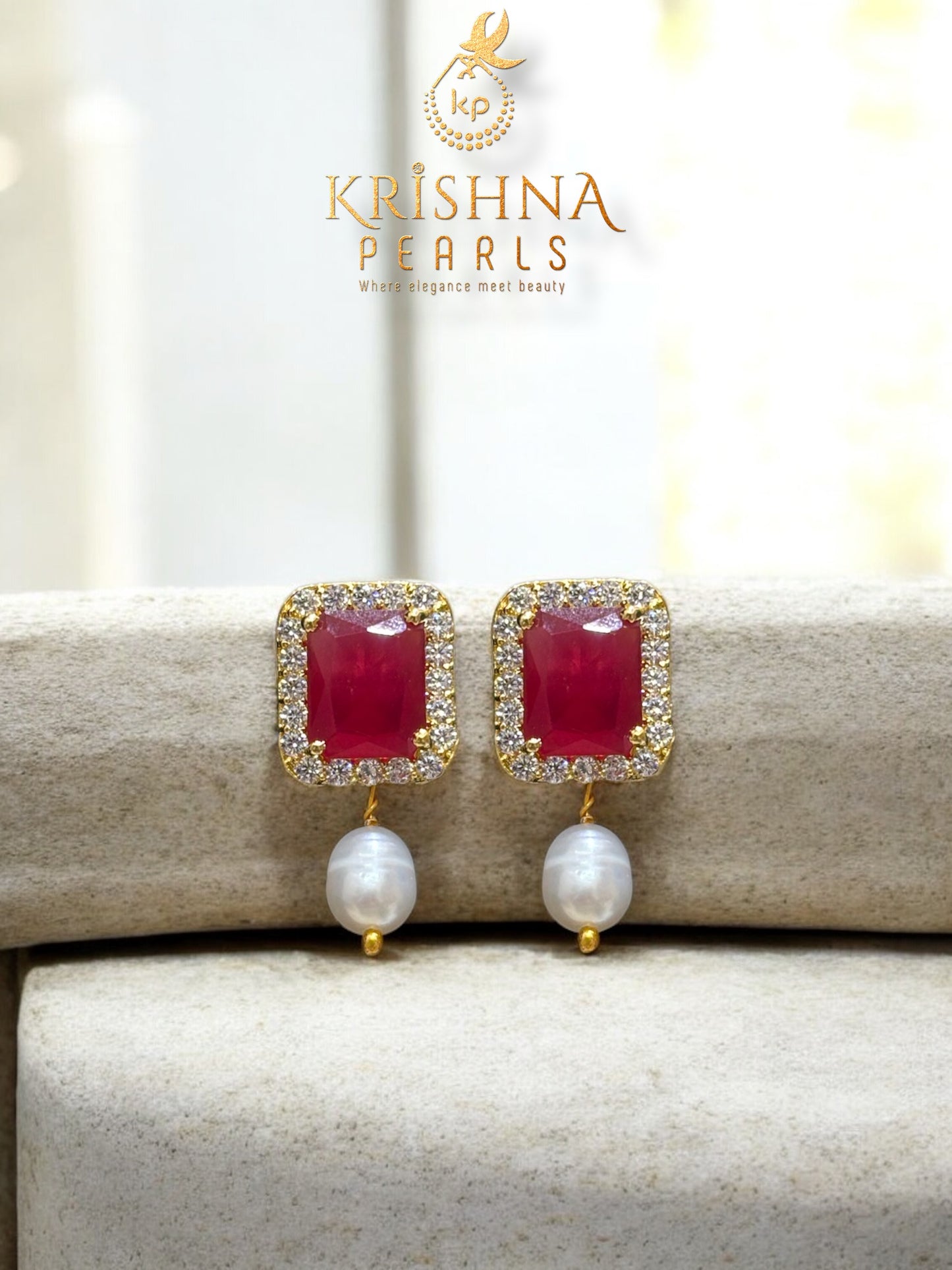 Ruby Pearls Choker Set