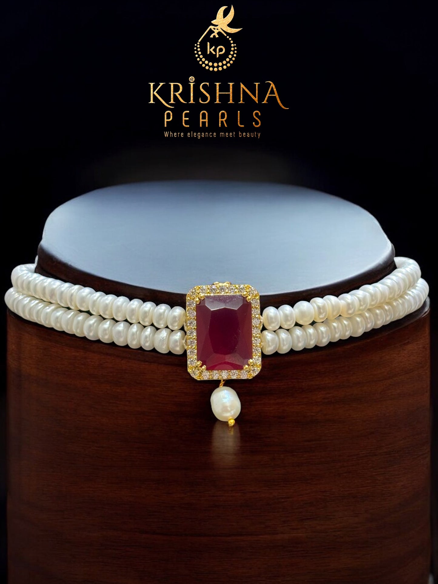 Ruby Pearls Choker Set