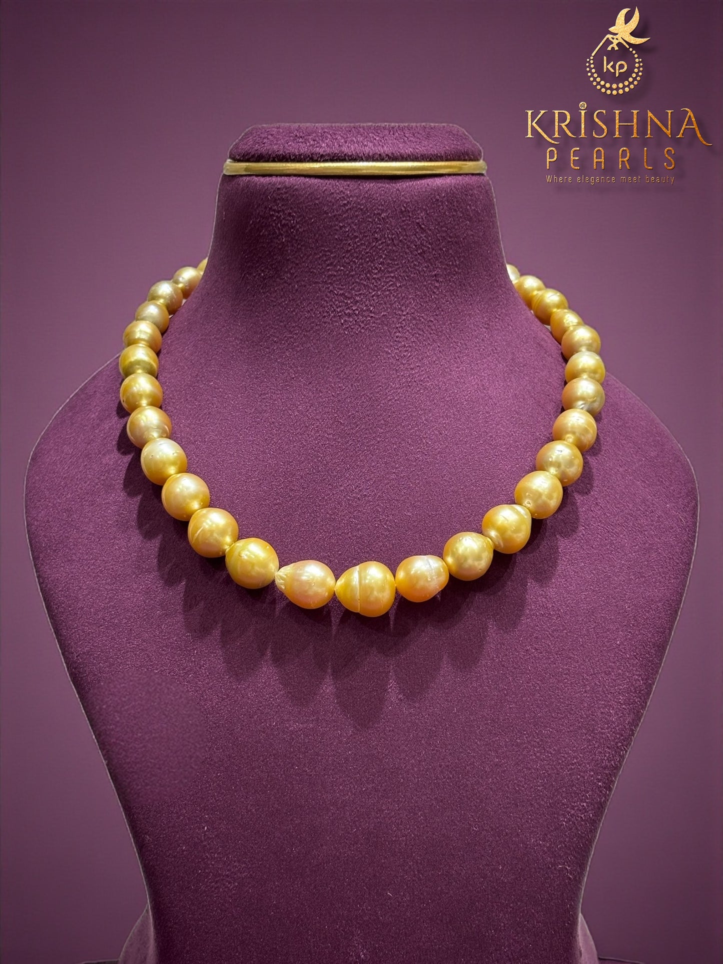 Imperial Gold South Sea Pearls Necklace