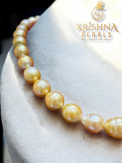 Imperial Gold South Sea Pearls Necklace