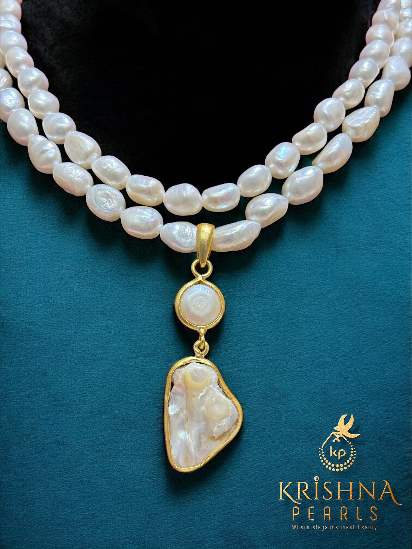 Empress Baroque Pearls Double Layers Necklace Set