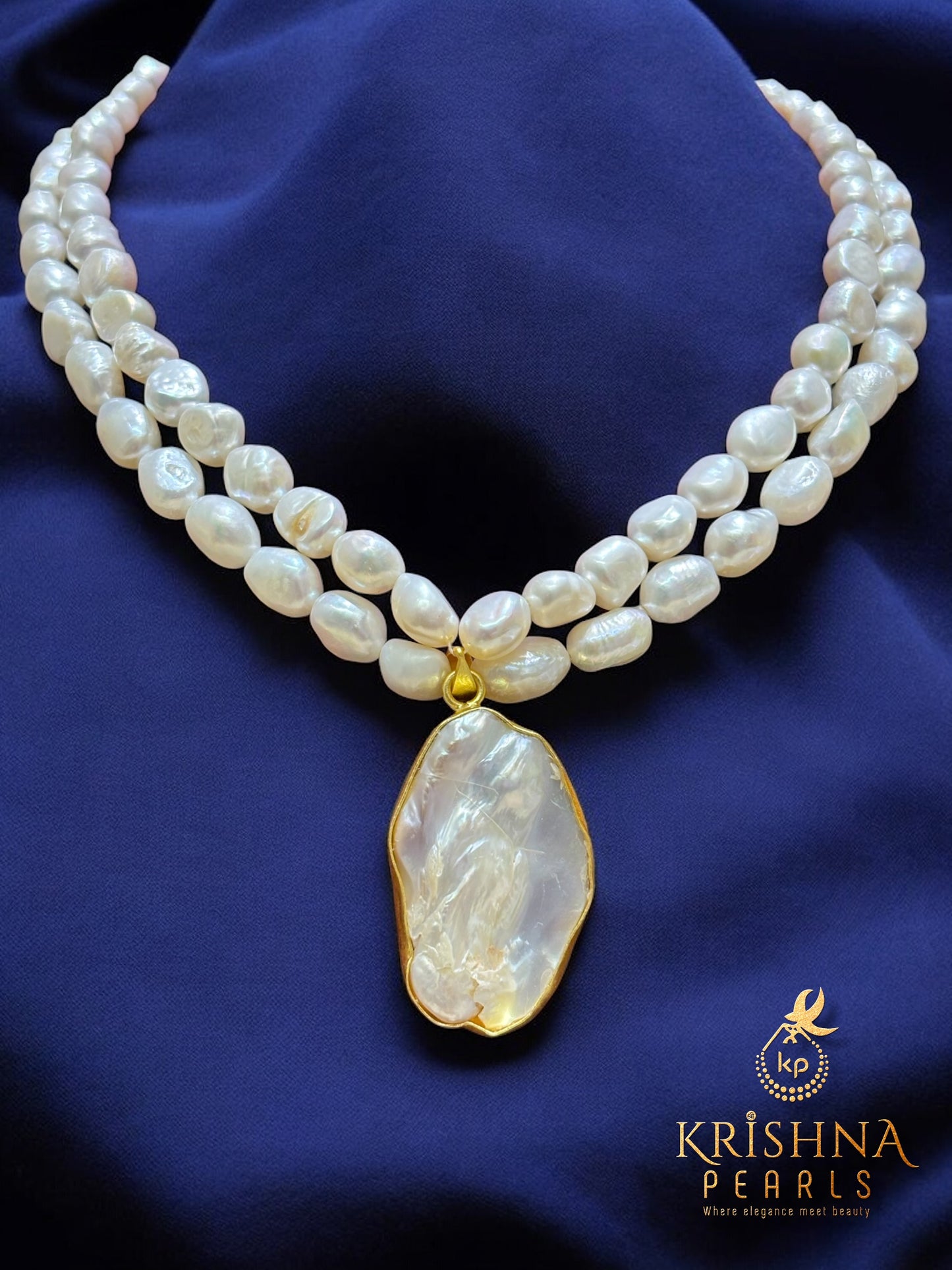 Adorable Double Layer Baroque Pearls With Pendent Necklace Set