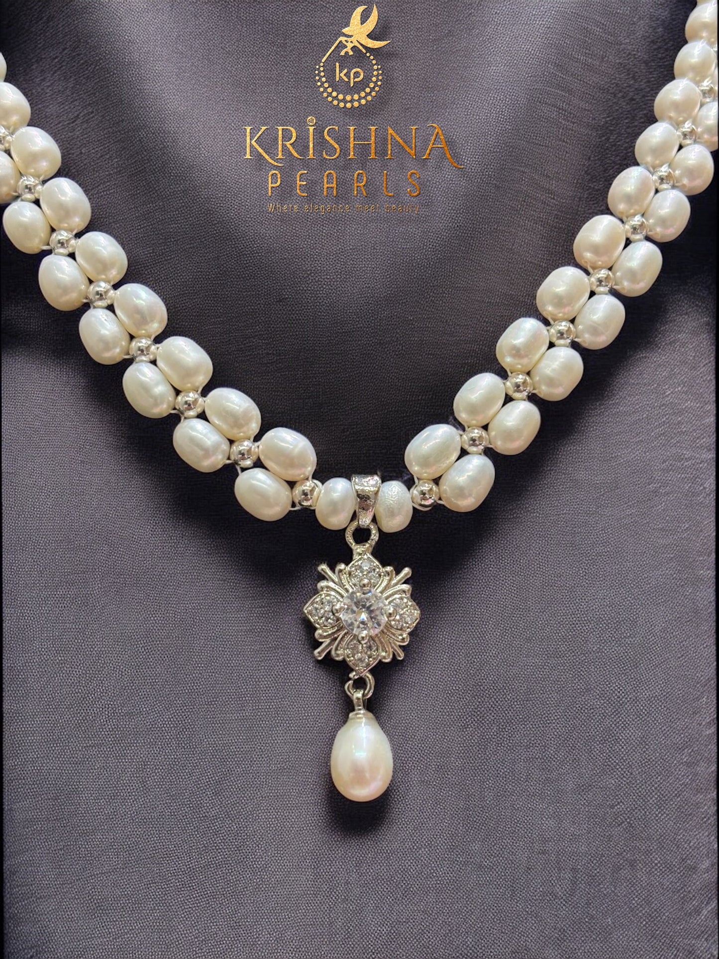 Blossom Double Layer Pearls Necklace Set