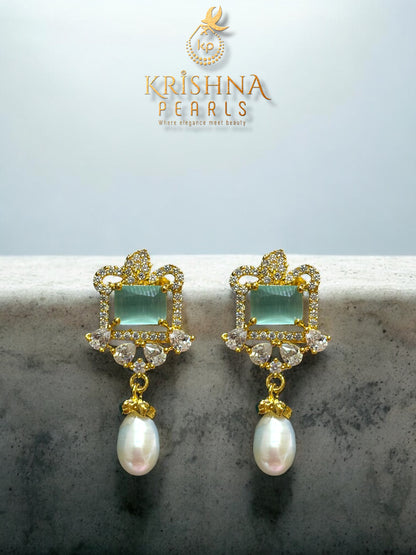 Exclusive Blue Quartz Studded Side Broch Set