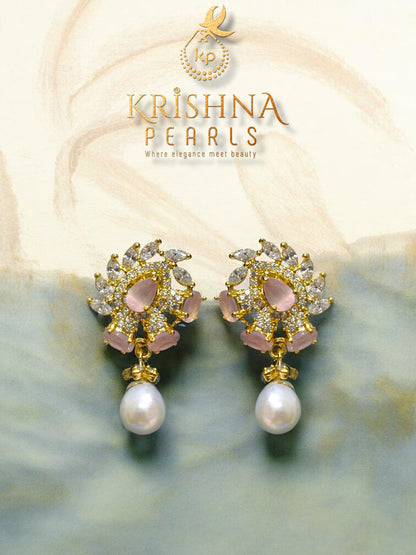 Rose Quartz Aura Double Layer Button Pearls Necklace Set