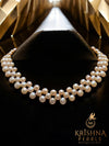 Classy Peach Pink Pearls Necklace
