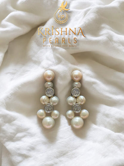 Luxurious White & Pink Button Pearls Necklace Set
