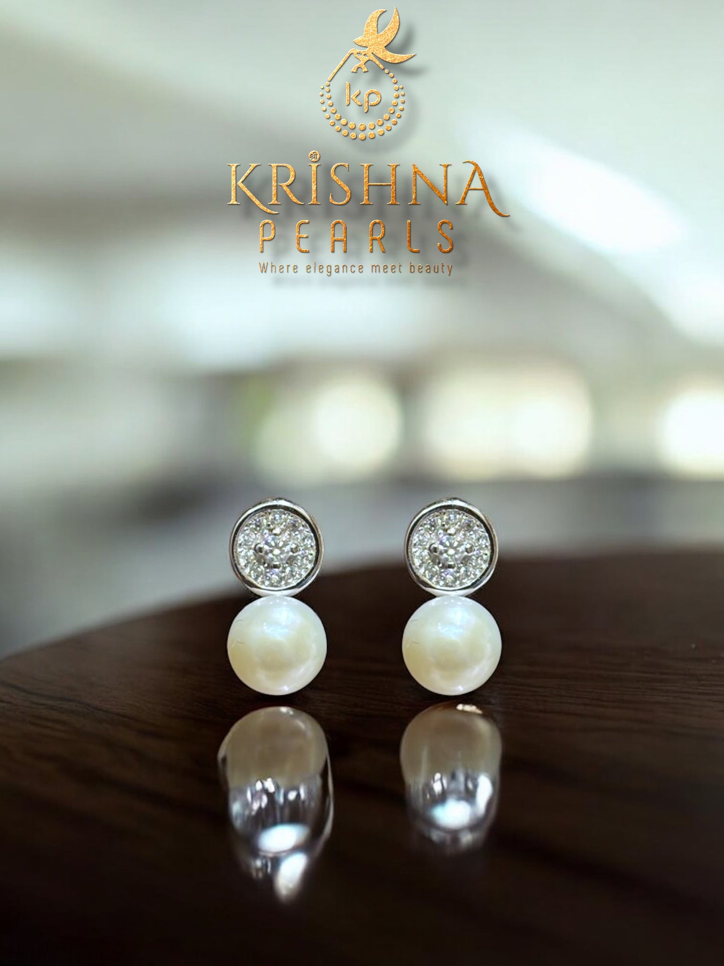 92.5 Silver Pearl Drop With Pearls Necklace Set