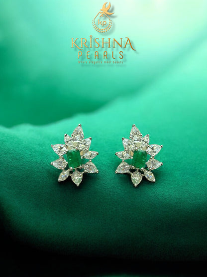 92.5 Silver Emerald & Mosanite Cascade Chain