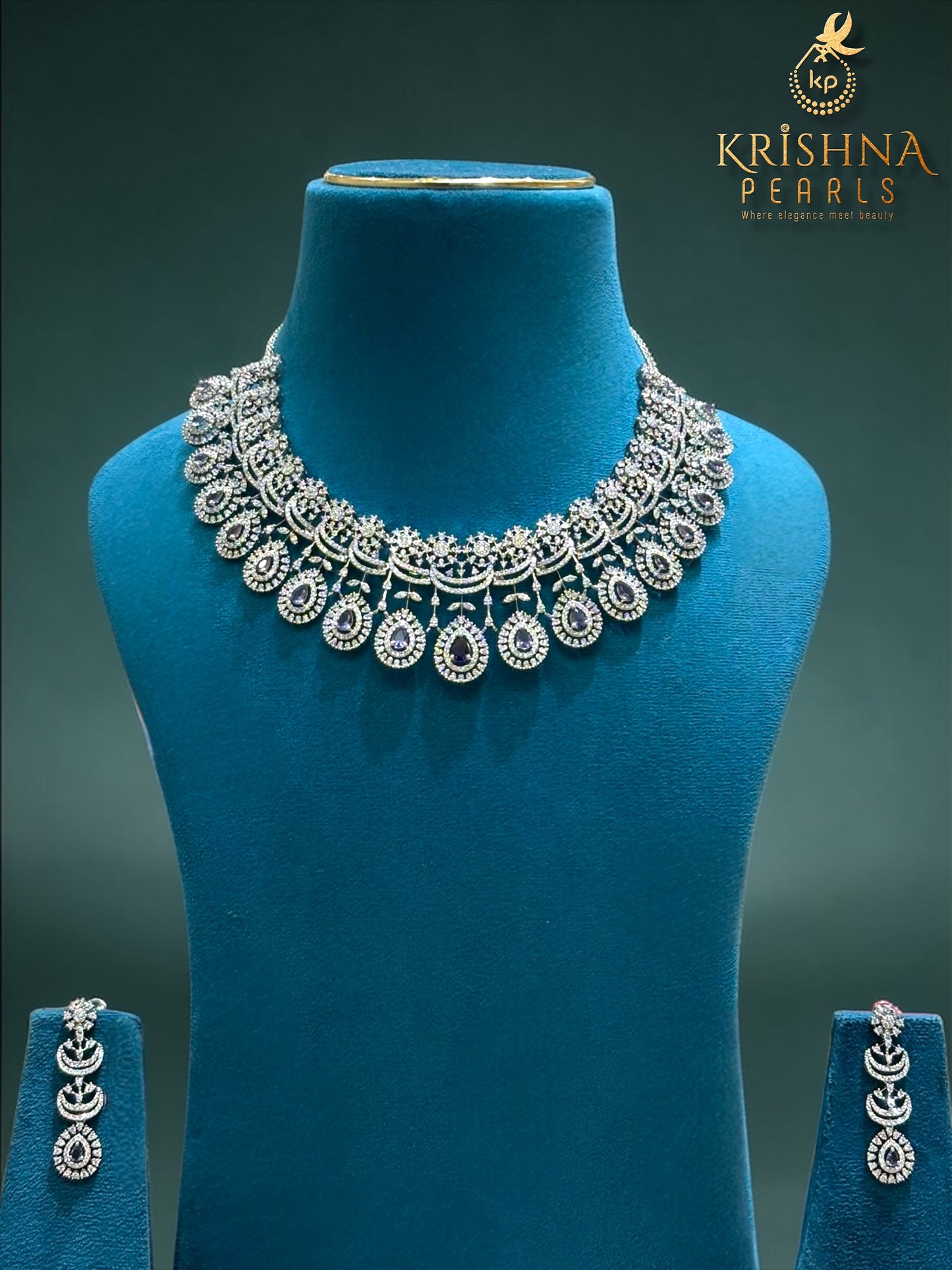 92.5 Silver Celestial Bloom Necklace Set