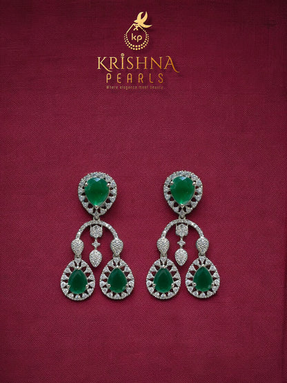 92.5 Silver Emerald Ethereal Necklace Set