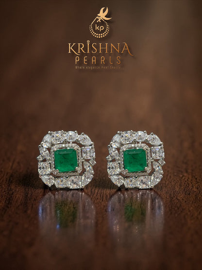 92.5 Silver & Mosanite Imperial Green Blossom Necklace