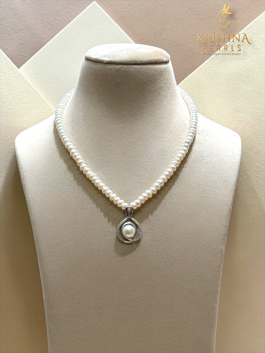 92.5 Silver Luminous Infinity Pearl Pendant