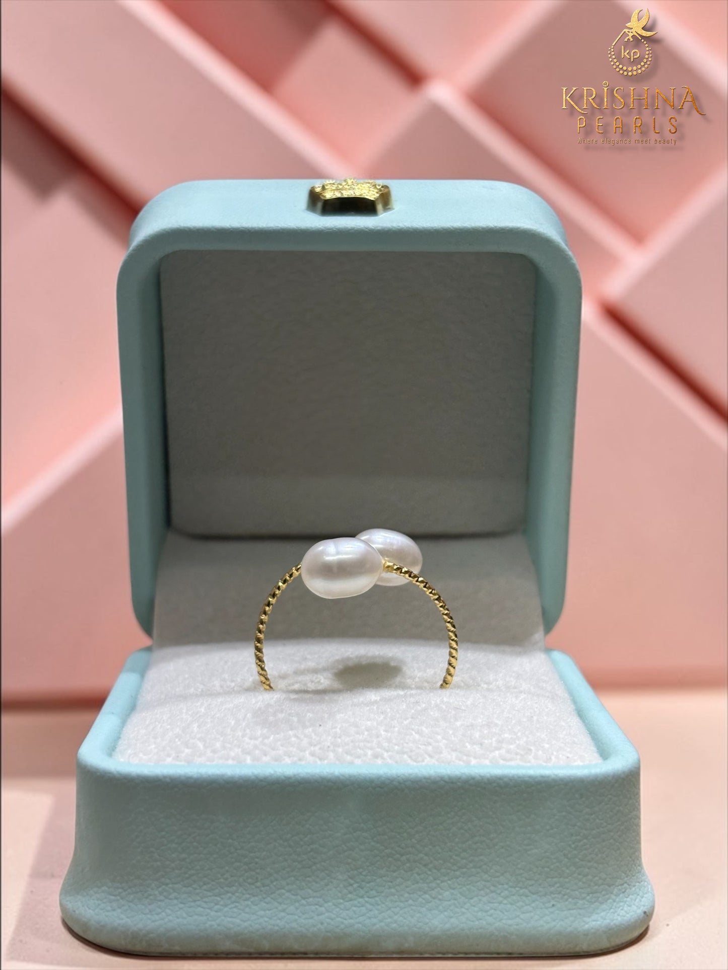 Cute Double Pearl Finger Ring