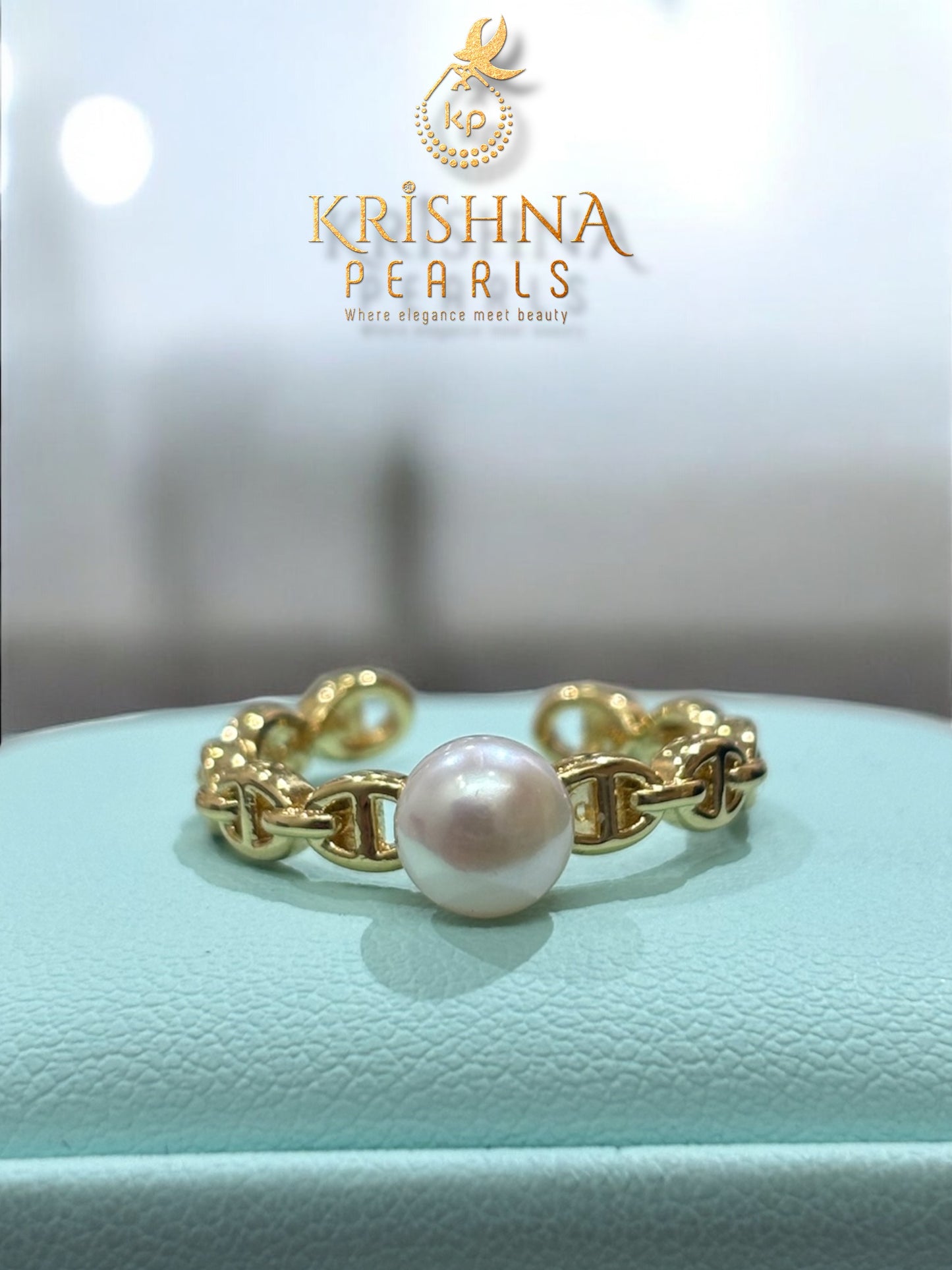 Beautiful Sea Anchor Pearl Adjustable Finger Ring