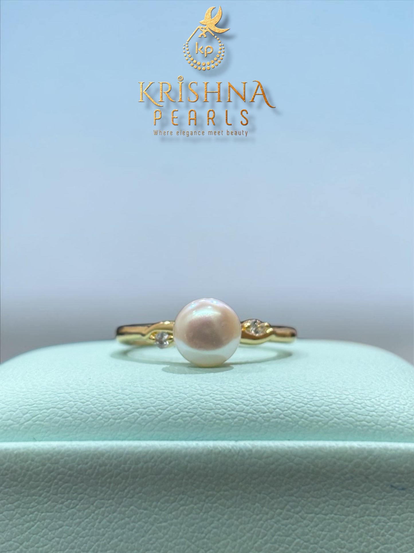 Classy White Pearl Studded Finger Ring