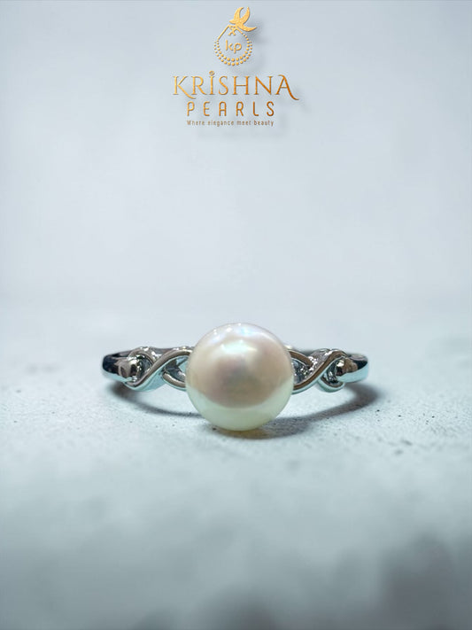 Infinity Bloom Pearl Studded Finger Ring