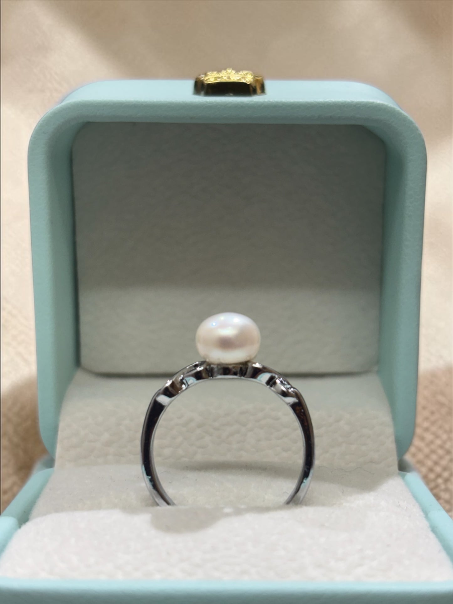 Infinity Bloom Pearl Studded Finger Ring