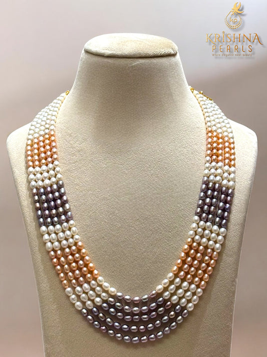 Exclusive Multicolour Five Layers Necklace Set