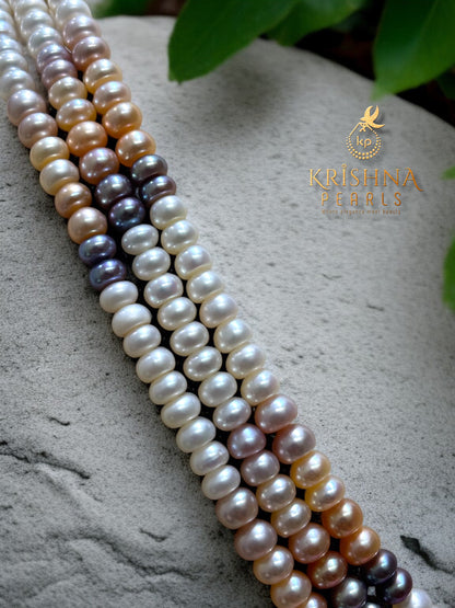 Three Layers MultiColour Pearls Necklace Set