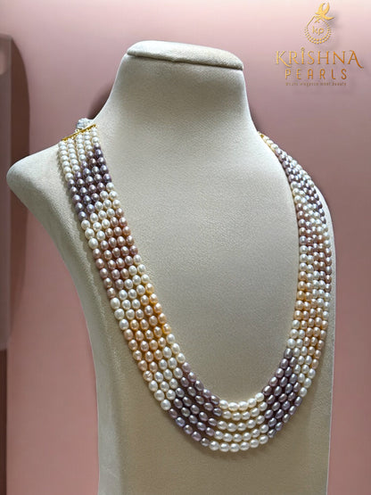 Exclusive Multicolour Five Layers Necklace Set