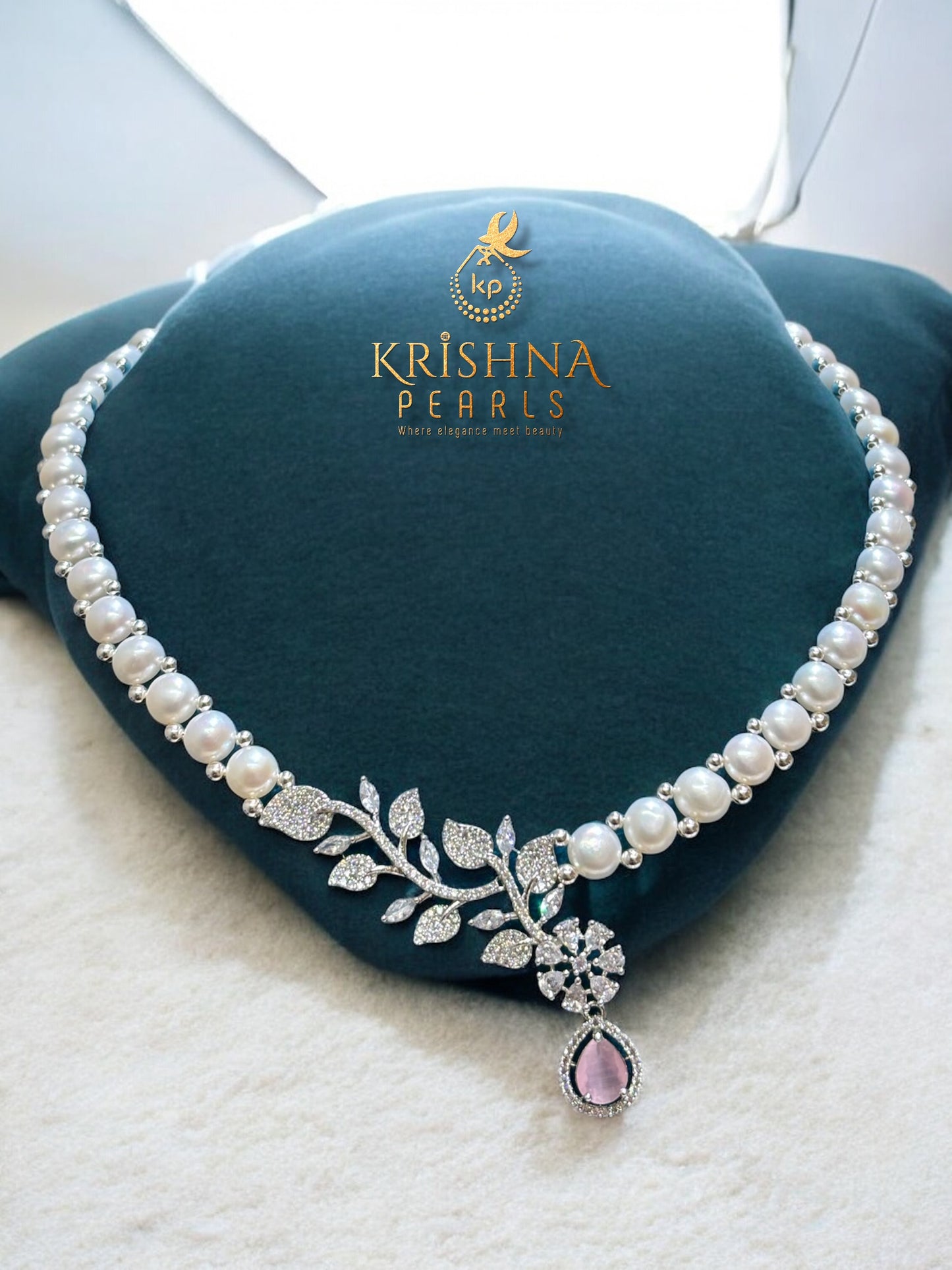 Button Pearl & Rose Quartz Necklace Set