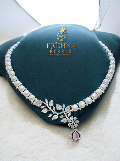 Button Pearl & Rose Quartz Necklace Set