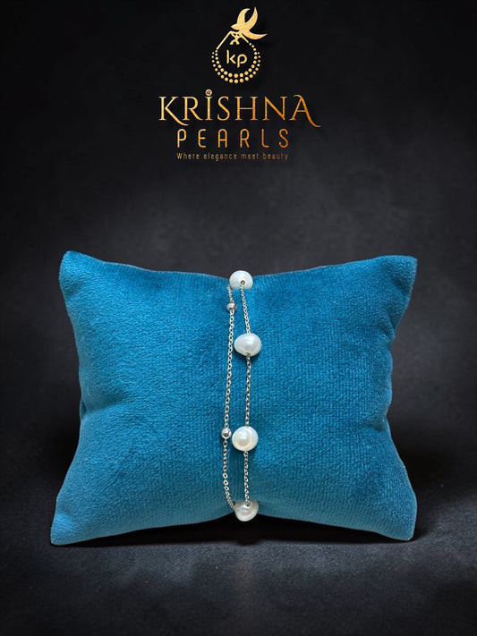 Designer Double Line Pearl Bracelet