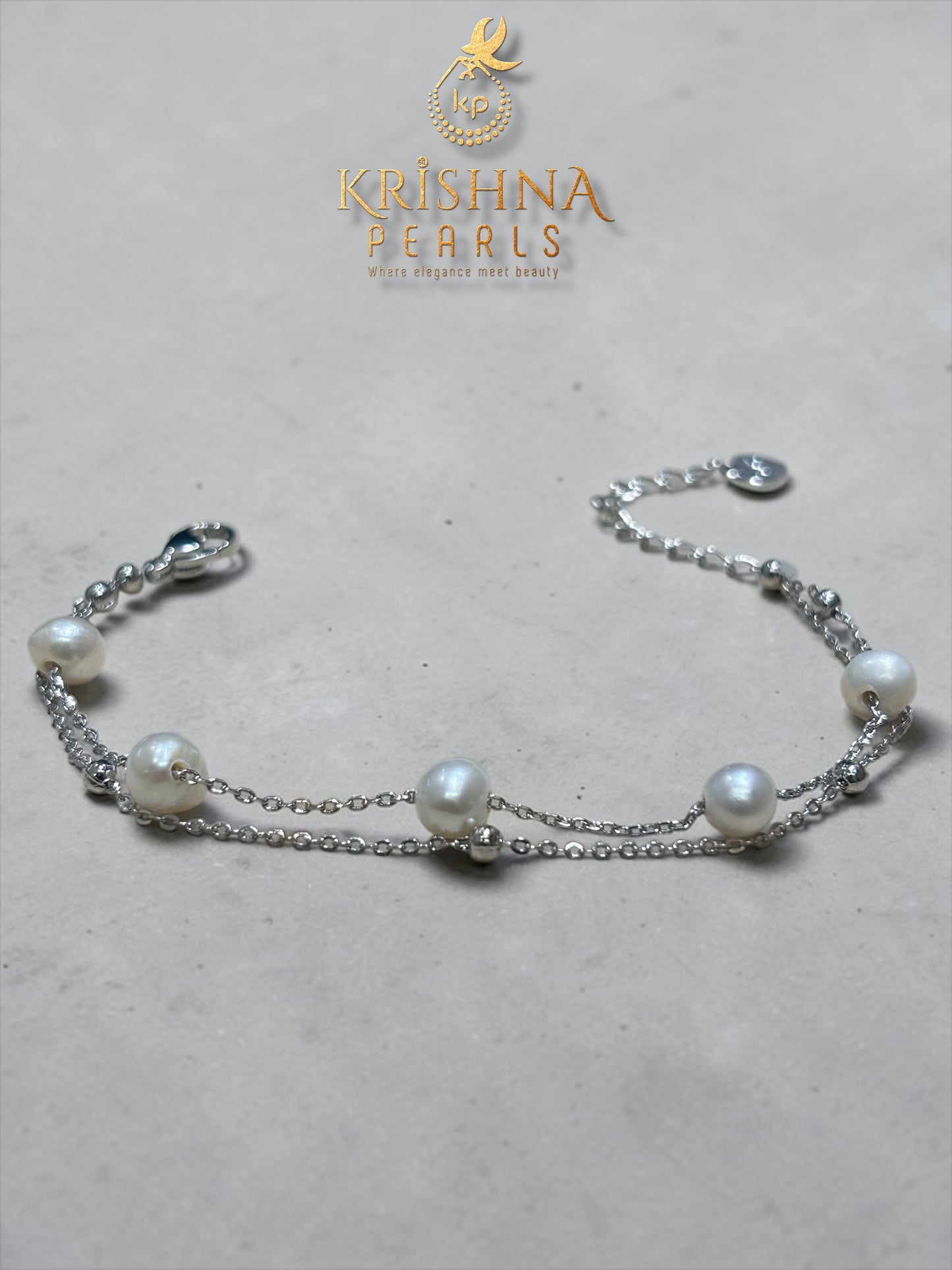 Designer Double Line Pearl Bracelet