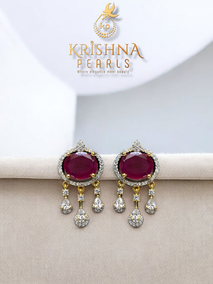 Ruby Studded Three Line Pearls Choker Set