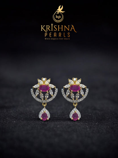 Royal Ruby Pendent With Pearls Necklace Set